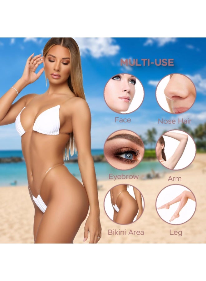 Electric Razors for Women, 4-in-1 Women’s Facial Hair Removal, Face Shaver Ebrow Trimmer Pubic Bikini Trimmer Portable Ladies Shaver Womens Razors for Shaving - Image 5